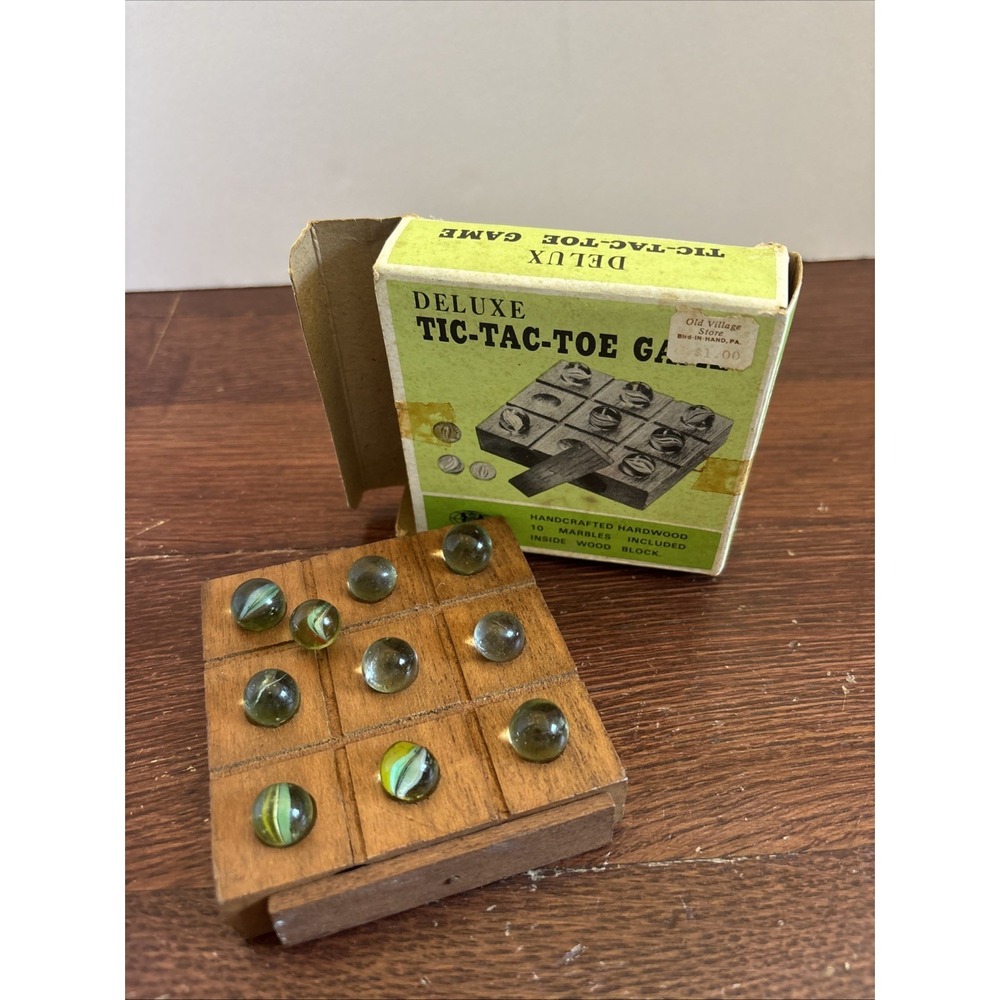 VTG Chadwick Miller‎ Deluxe Tic-Tac-Toe Handcrafted Hardwood Marble Game 91075